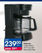 Safeway Coffee Maker 10-12 Cup With Parmanent Filter-Each