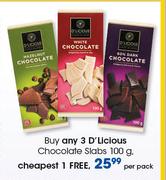 D'Licious Chocolate Slabs-100g Per Pack