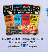 Lindt Hello-39g Or 100g Bars Per Pack
