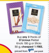 D'Licious Pretzel Knots-100g Or Sticks-50g Per Pack