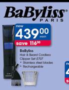 BaByliss Hair & Beard Cordless Clipper Set E707-Each