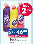 Domestos Multi Purpose Thick Bleach-2 x 750ml