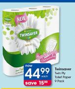 Twinsaver Twin Ply Toilet Paper 9 Pack-Each
