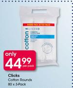 Clicks Cotton Rounds-3 x 80's Per Pack