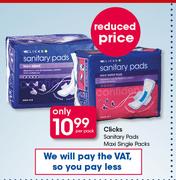 Clicks Sanitary Pads Maxi Single Packs-Per Pack