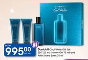 Davidoff Cool Water Gift Set: EDT 125ml, Shower Gel 75ml And After Shave Balm 75ml-Per Set