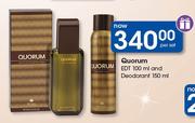 Quorum EDT 100ml And Deodorant 150ml-Per Set