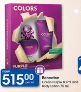 Benneton Colors Purpule 80ml And Body Lotion 75ml-Per Set