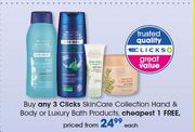 Clicks SkinCare Collection Hand & Body Or Luxury Bath Products-Each