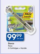 Dorco Pace-6 Cartridge + Handle Per Pack