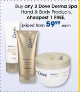 Dove Derma Spa Hand & Body Products-Each