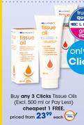 Clicks Tissue Oils (Excl. 500ml Or Pay Less)-Each