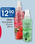 Clicks Body Spritzer-75ml Or 225ml Each