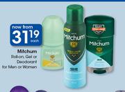Mitchum Roll On, Gel Or Deodorant For Men Or Women-Each