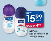 Sanex Roll On For Men Or Women-50ml Each
