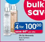 Oh So Heavenly Body Spritzers-4x100ml Per Offer