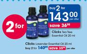 Clicks Lavender Essential  Oil-2x20ml Per Offer