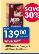 ADDVance Omega 3-60 Chewy Fruit Bursts Per Pack