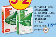 Nicorette-30 Coated Gums 2mg Or 4mg Per Pack