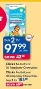 Clicks Multivitamin-2x60 Raspberry Chewables Per Offer