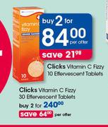 Clicks Vitamin C Fizzy-2x30 Effervescent Tablets Per Offer