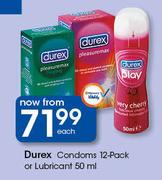 Durex Condoms-12 Pack Or Lubricant 50ml Each