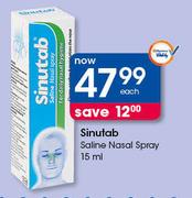 Sinutab Saline Nasal Spray-15ml Each