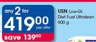 USN Low-GI Diet Fuel Ultralean-2x900g Per Offer