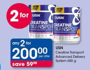USN Creatine Transport Advanced Delivery System-2x650g Per Offer