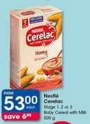 Nestle Cerelac Stage 1, 2 Or 3 Baby Cereal (With Milk)-500g Each