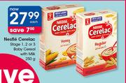 Nestle Cerelac Stage 1, 2 Or 3 Baby Cereal (With Milk)-250g Each