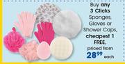 Clicks Sponges, Gloves Or Shower Caps-Each