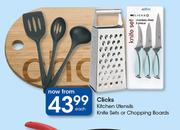 Clicks Kitchen Utensils Knife Sets Or Chopping Boards-Each