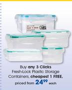 Clicks Fresh Lock Plastic Storage Containers-Each