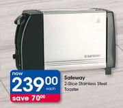 Safeway 2 Slice Stainless Steel Toaster-Each