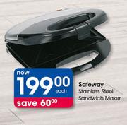 Safeway Stainless Steel Sandwich Maker-Each