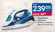 Kambrook 2200 Watt Ceramic Soleplate Steam & Spray Iron-Each