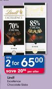 Lindt Excellence Chocolate Slabs-2 Per Offer