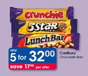 Cadbury Chocolate Bars-5 Per Offer
