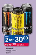 Monster Energy Drinks-2x500ml Per Offer