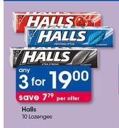 Halls-3x10 Lozenges Pack Per Offer