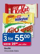 Nestle Chocolate Slabs-3 Per Offer