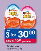 Kinder Joy For Boys Or Girls-3 Per Offer