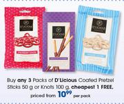 D'Licious Coated Pretzel Sticks 50g Or Knots 100g-Per Pack