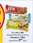 BA! Energy Bars-40g Or 25g Each