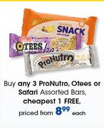 ProNutro, Otees Or Safari Assorted Bars-Each