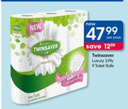 Twinsaver Luxury 2 Ply-9 Toilet Rolls Per Pack