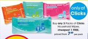 Clicks Household Wipes-Per Pack