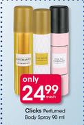 Clicks Perfumed Body Spray-90ml Each