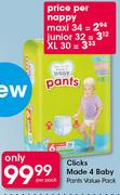 Clicks Made 4 Baby Pants Value Pack-Per Pack
